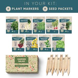 Coffret cadeau de légumes <span class=keywords><strong>bio</strong></span> héritage 9 truies de plantation comprenant tomate cerise laitue romaine pois à pression basilic pour sol intérieur - Product Image 2
