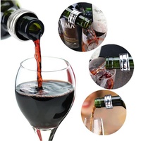 B06W Ensemble 5 Pièces pour Amateurs de Vin : Bouchon Verseur Anti-Goutte en Métal et Tire-Bouchon