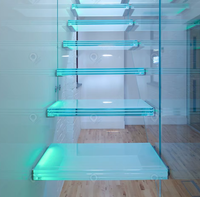 Escalier flottant intérieur Prima avec balustrade en verre trempé – Escalier suspendu moderne pour projets résidentiels