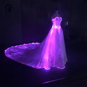 Светящаяся ткань, намотанная 0,25 мм пластиковым оптическим волокном для свадьбы/подарка/украшения