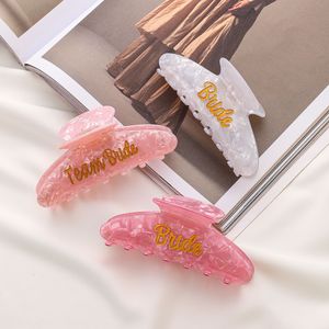 Fermaglio per capelli in acetato da <span class=keywords><strong>sposa</strong></span> rosa da <span class=keywords><strong>sposa</strong></span> con artigli acrilici Clip per matrimonio da donna - Product Image 5