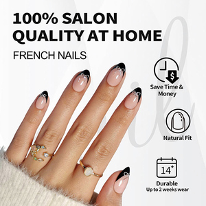 Spring Summer Luxury False Fake Nails CPNP MSDS Wholesale Extra Long Almond Pink Flower Soft <b>Gel</b> Nails Press on Nails <b>Kit</b> Bulk - Product Image 4