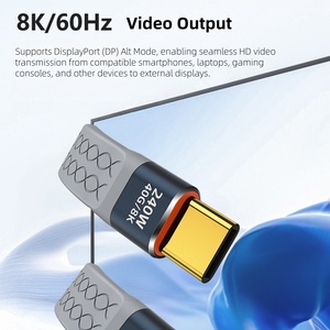 Câble de données USB4.0 Type-C mâle-mâle, charge rapide 240W, transmission rapide 8K 40 Gbps, <span class=keywords><strong>cordon</strong></span> court, prend en charge le transfert de données et la charge - Product Image 3