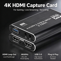 Carte de capture vidéo HDTV USB 3.0 4K avec sortie en boucle 1080P 60Hz, enregistreur pour diffusion en direct, accessoires électroniques