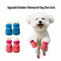Chaussettes imperméables pour chien OEM personnalisées, antidérapantes en TPE, bottes tricotées pour animaux de compagnie avec sangle Velcro, pour petits et moyens chiens, vente en gros pour animaux de compagnie