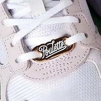 Verrous de lacets de chaussures en métal réglables, personnalisables avec logo et lettre en émail souple, vente en gros