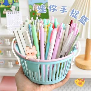 Cesta de recolección T Botanical Garden, mini cesta hueca con asa rosa y azul, organizador de maquillaje, cesta de almacenamiento de escritorio, material PP - Product Image 2