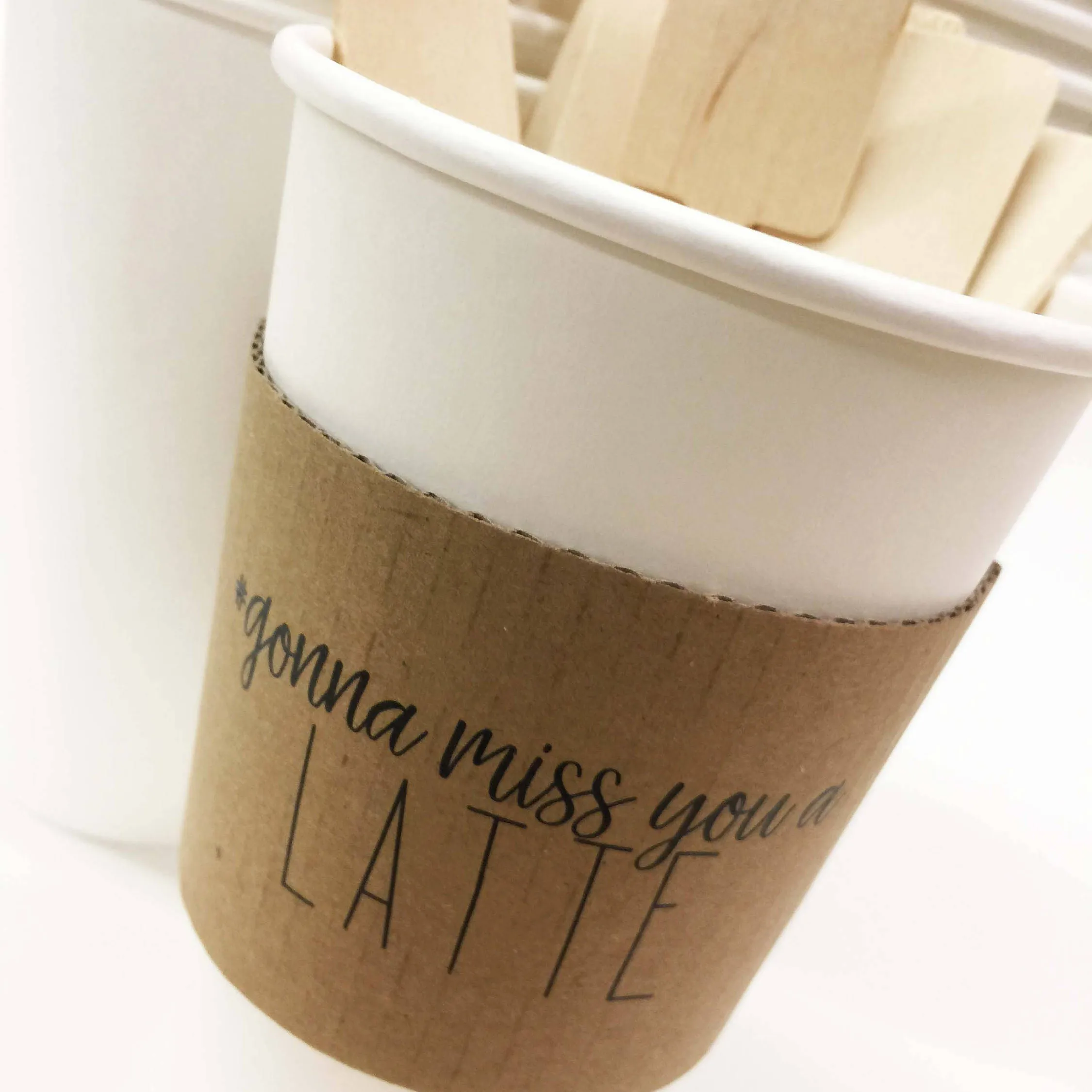 Personalized Natural Brown Kraft Coffee Sleeves Optional Cups Sleeves White or Recycled Natural Brown Kraft