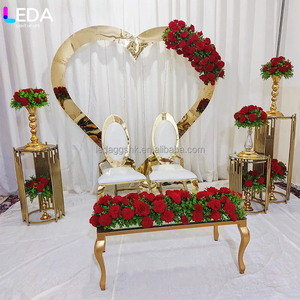 LEDA Soporte de Fondo de Acero Inoxidable Dorado Popular en Oferta para Eventos de Cumpleaños y Decoración de Bodas - Product Image 1
