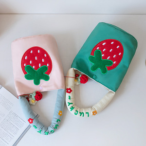 Large Canvas Shoulder Bag Summer Cartoon <strong>Fruit</strong> Strawberries Canvas <strong>Tote</strong> Boho Handbag for Women - Product Image 6