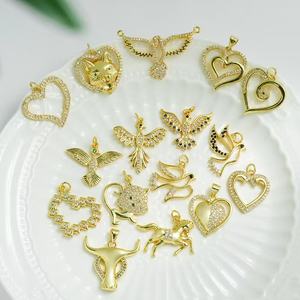 Bijoux de mode MOYAMIYA, pendentif en cuivre plaqué or 18 carats, oiseau phénix, colombe, zircon, breloques, anti-ternissement, imperméable - Product Image 2