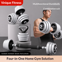 Ensemble d'haltères, kettlebells et barres de musculation ajustables Vinique Fitness 10-40 kg, revêtement PVC, équipement de musculation pour la maison, entraînement de force pour hommes