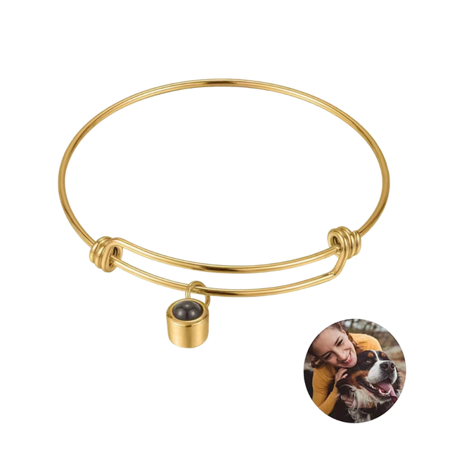 Wholesale Customized Pet Picture Retractable Photo Projection 100 Language Bracelets for Memory Friend Family Pet Bangle