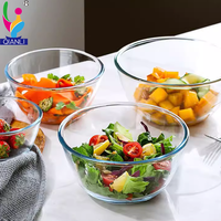 Bol en verre de 5 pouces verrerie Borosilicate bols à soupe à salade pour four à micro-ondes eau chaude 4 pièces ensemble vaisselle approvisionnement d'usine