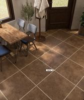 Azulejo de Porcelana Mate Rústico para Piso y Pared, 600x600mm, Borde Ondulado, Beige, Antideslizante, Resistente a Ácidos, para Baño y Cocina Estilo Rústico