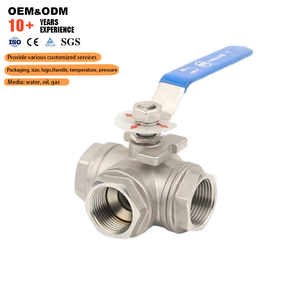 Industrial Grade <strong>Valves</strong> 1 Piece <strong>3</strong> Way Female Thread Manual Water Pipe <strong>Valves</strong> Bsp Npt Theaded Stainless Steel <strong>Ball</strong> <strong>Valve</strong> - Product Image 1