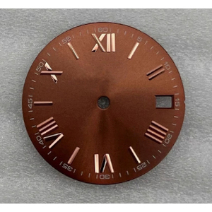 Cadran de montre 28,5 mm à motif soleil et chiffres romains, style bois, pièces de rechange pour mouvement NH35 NH36 - Product Image 5