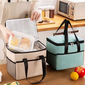 Functional Pattern Cooler Lunch <b>Box</b> Portable Insulated <b>Canvas</b> Lunch Bag Thermal Food Picnic Lunch Bags for Women Kids - Product Image 2