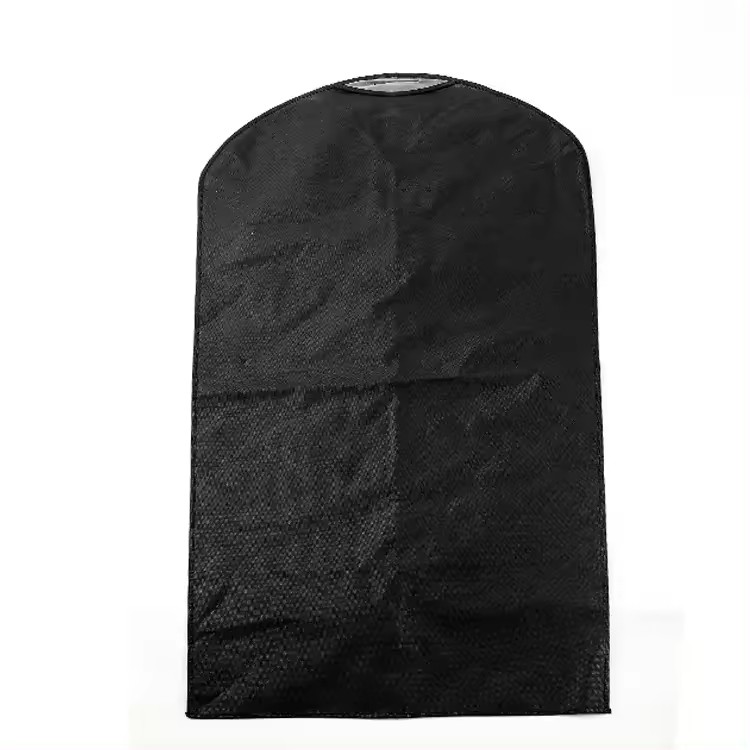 Custom logo foldable waterproof non woven garment bag suit cover with clear window