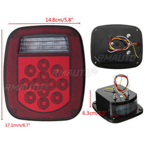 1 Pieza Luz Trasera de Freno y Direccional para Camión/Remolque/Barco, para Jeep TJ/CJ/YJ/JK, Luz Lateral de 39 LED, Luz de Freno, Reversa y Matrícula - Product Image 5