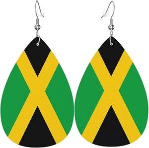 Boucles d'oreilles pendantes en cuir léger en forme de goutte d'eau, motif drapeau national, pour bijoux, tenues, accessoires, cadeaux - Product Image 5