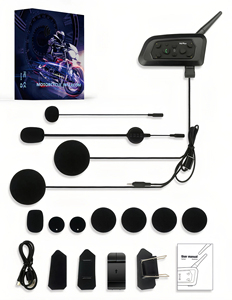 V6 Plus Casco Auriculares 6 Riders Switch Talking Intercommunicador Motocicleta Montar Casco Intercomunicador Auriculares inalámbricos - Product Image 3