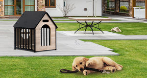 Grande casa ecologica per cani elegante in legno gabbia per animali domestici, adatta per casa per cani interna ed esterna - Product Image 6