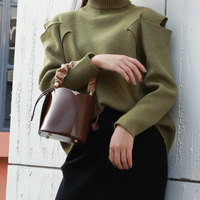 Sac à bandoulière élégant en cuir véritable pour femme, style designer, tendance, sac seau portable pour usage quotidien, motif floral