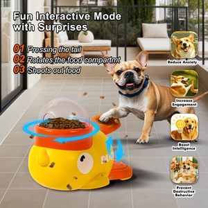 Hovicaed New Yellow Duck Shaped 2-in-1 Dog Slow Feeder Puzzle <b>Toy</b> Dog <b>Interactive</b> Treat Dispenser <b>Toy</b> Slow Feeder <b>Toy</b> - Product Image 4