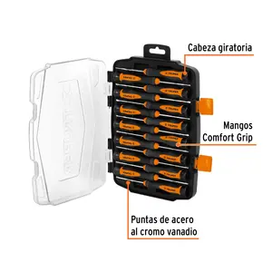 Coffret de 2 avec 15 tournevis de précision longs, TRUPER - Product Image 2