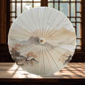 84CM Handmade Wood Oilpaper <b>Panel</b> Umbrella Elegant Straight Design Printed Wedding & Party Use Hand Fan - Product Image 6