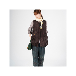 [Sum & Sim] Xuất Khẩu Cung cấp eo Sheer áo phụ nữ bán buôn chứng nhận Giá in bướm Rayon vest (màu xanh, nâu, Cầu vồng) - Product Image 3