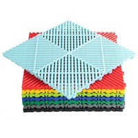 Dalles de sol en plastique pour garage et atelier, modernes, 40*40*1.8cm, en PP, à emboîtement, antidérapantes, écologiques, souples, amovibles, 5 pièces
