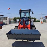 KUUGAO Mini Backhoe Wheel Loader Shovel Digger 4x4 Excavator Teleskopik Front Loader Mesin Diesel Pompa Hidrolik Bucket 0.5m