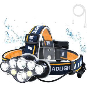 Lampe frontale LED 6 LED rechargeable par USB, étanche, ultra-lumineuse, 12000 lumens, avec 8 modes – Vente en gros - Product Image 1