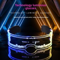 Lunettes lumineuses LED en acrylique style nid d'abeille, double commande, 12 modes personnalisables, pour festivals de musique - Vente transfrontalière à succès