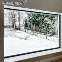 Fenêtres fixes en aluminium à économie d'énergie Rogenilan, fenêtres panoramiques extérieures à double vitrage trempé pour maisons