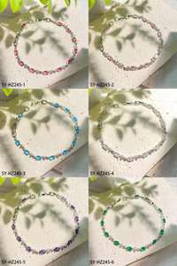 Pulsera de tenis de circonita de cristal al por mayor, chapada en plata de 18k, ajustable para mujer, moderna, a la moda, regalo de joyería para boda - Product Image 2