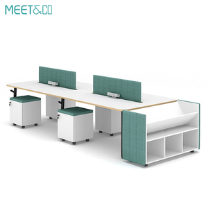 Mesa de escritorio moderna para oficina, fabricantes de muebles, estaciones de trabajo modulares de 6 plazas, 2,4 - Product Image 1