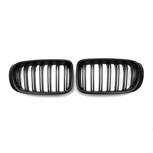 Gmax Kisi Depan Mobil Pengganti Slat Ganda Matte Hitam Restorasi Bumper Depan Grille Depan Cocok untuk Seri BMW X3 F25 2011-2013