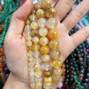 Natural Tangerine Quartz Stone Beads For Jewelry Making Tangerine Quartz Smooth Round Loose Gemstone Beads