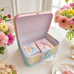 Wholesale Recyclable Paperboard Suitcase <strong>Box</strong> for Children's Makeup &amp; <strong>Small</strong> Item <strong>Storage</strong> with Handle-Gift <strong>Box</strong>, Stamping Foil logo - Product Image 3