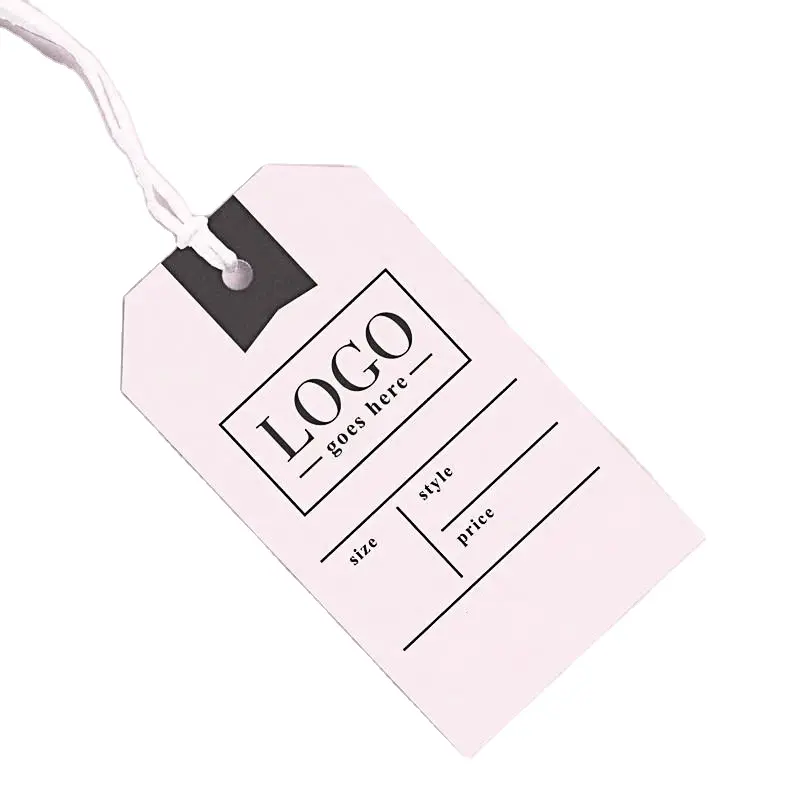 Luxus benutzer definierte geprägte Hang Tags 800g/m² schwarze Pappe Kleidungs stück Tags Kleidung Etiketten Papier Anpassen White Label Schuhe