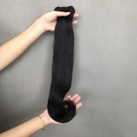 Paquetes de cabello virgen indio de alta calidad Super doble curva dibujada Color negro natural recto