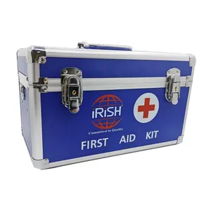 2-layer Portable First Aid Kit Storage Box Aluminum Multifunctional Home First Aid Kit With Handle Metal Medicine Box