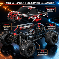 Voiture RC 4x4 haute vitesse 2,4 GHz, Monster Truck tout-terrain entièrement proportionnel, Buggy 4x4 avec barre anti-roulis YH16002 1/16, chargeur, résistante à l'eau