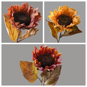 CallaFloral Girasoles Artificiales Rojos, Amarillos y Naranjas de Plástico Realistas para Decoración de Bodas, Ramos y Decoración del Hogar - Product Image 3