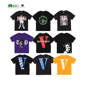 fashion brand funny men's t shirts 2023 streetwear shirt graphic design dtg printing loose couple Vlones T-shirts for men
