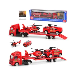 Die cast transportation children car model toys coasting trailer alloy engineering kit