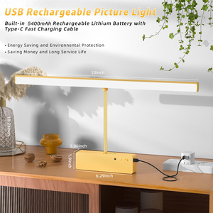 Wireless Rechargeable Picture <b>Light</b>, 20Inch Wall Mounted Art <b>Light</b> with Dimmable Remote <b>Timer</b> for Gallery Paintings and Portrait - Product Image 4